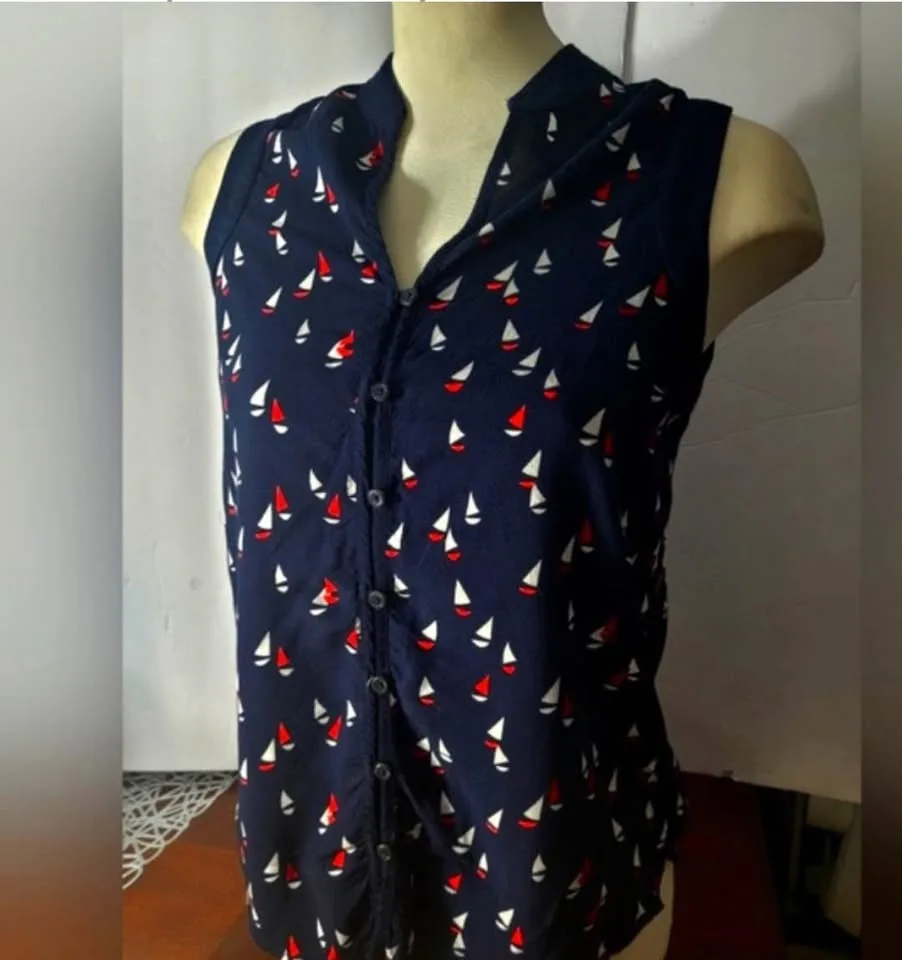 Tommy Hilfiger Woman's Sleeveless Light Summer Top Size M image indicator(2)