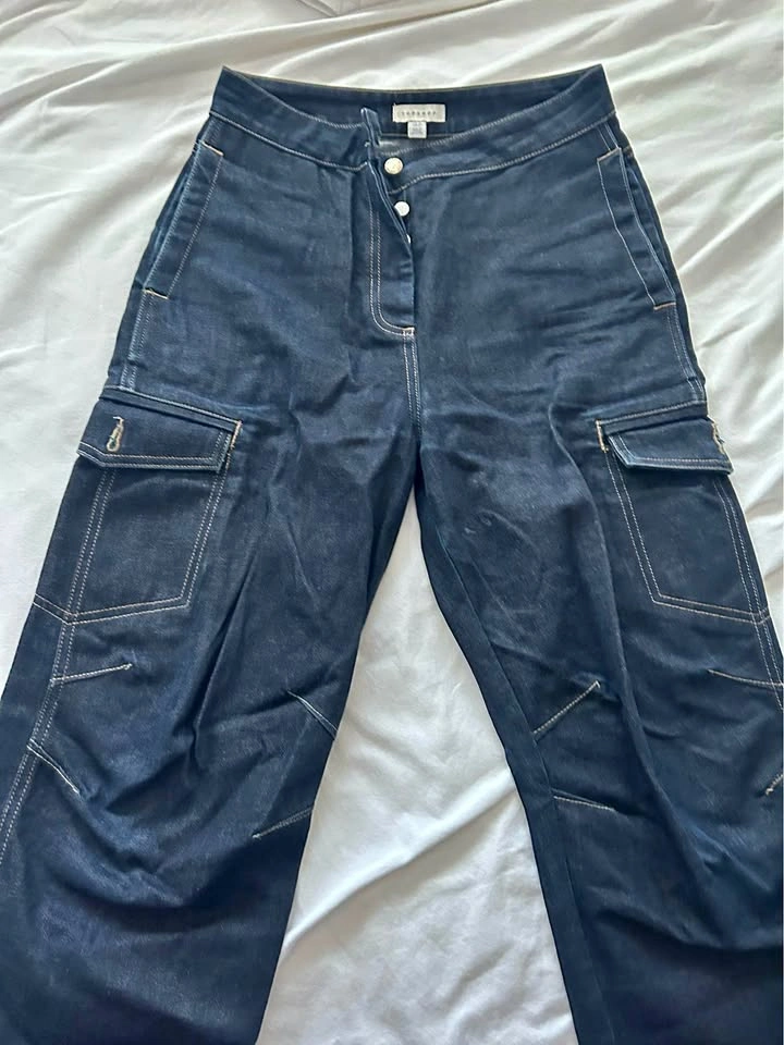 Dark starchy cargo jeans - TOPSHOP