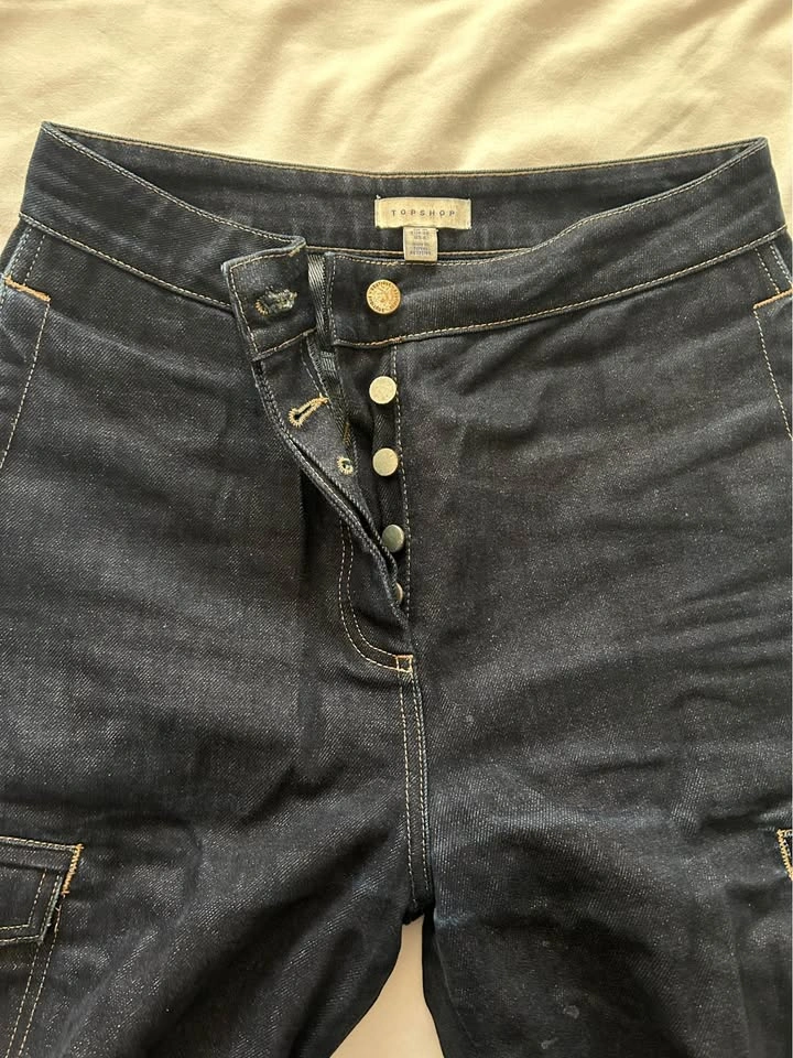 Dark starchy cargo jeans - TOPSHOP - photo 3