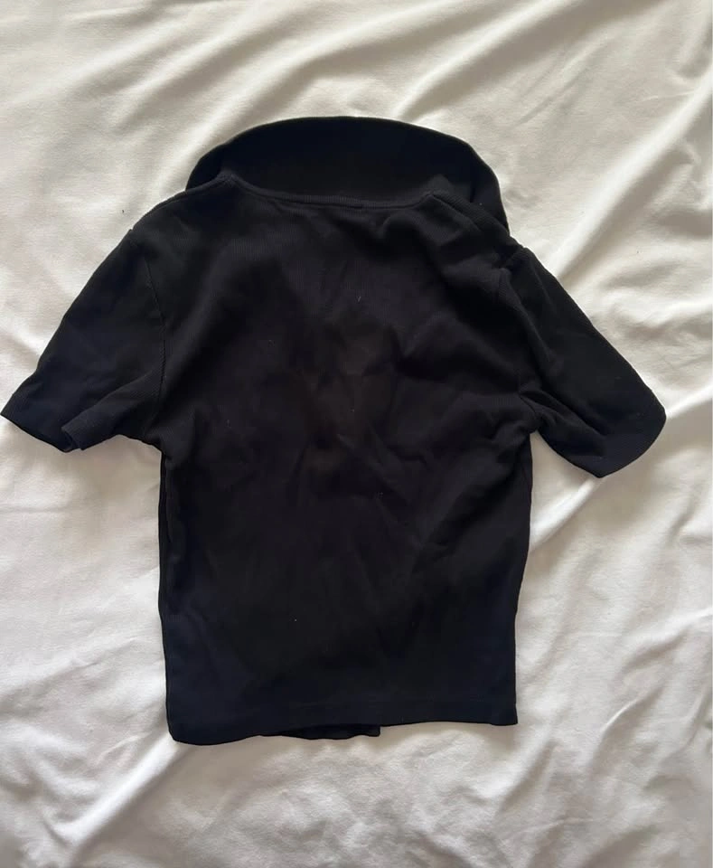 Zara cropped golf shirt black - photo 2