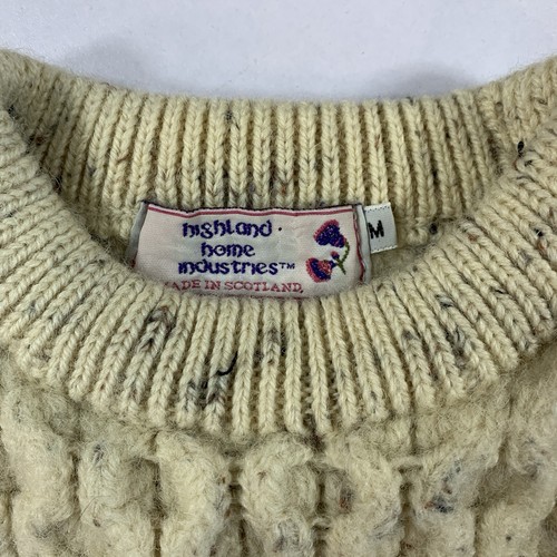 Vintage Highland Home Sweater M Cable Knit Pure Wool Scotland - photo 2