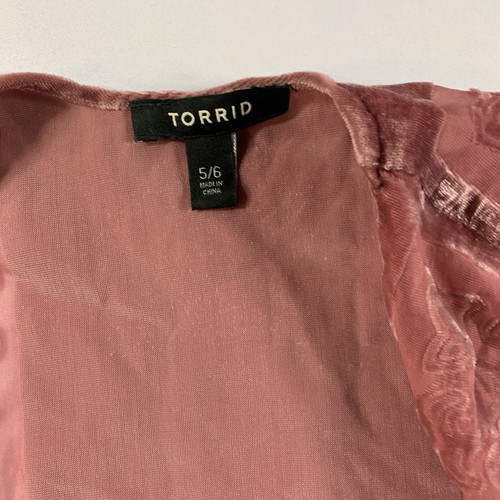 Torrid Velvet Devore Kimono Cardigan 5/6 Sheer Fringe - photo 3