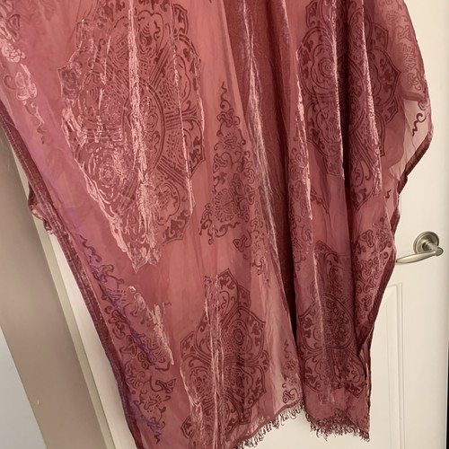 Torrid Velvet Devore Kimono Cardigan 5/6 Sheer Fringe - photo 5