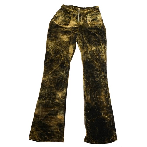 Vintage Y2K Joy Jeans Crushed Velvet Pants XS Brown Gold