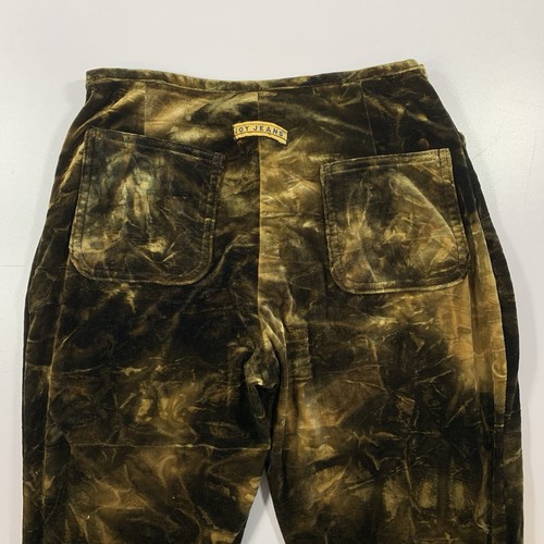 Vintage Y2K Joy Jeans Crushed Velvet Pants XS Brown Gold - photo 3
