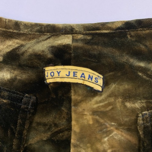 Vintage Y2K Joy Jeans Crushed Velvet Pants XS Brown Gold - photo 4