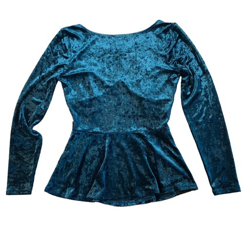 Venus Blue Velvet Top XS Lace Princess Seam Sweetheart - photo 2