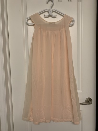 Vintage 60s Dorsay Babydoll Nightgown Peach Floral Dress - photo 3