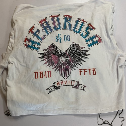 NWT Headrush Cropped Hoodie White Wings Metal Chain Hardware - photo 2