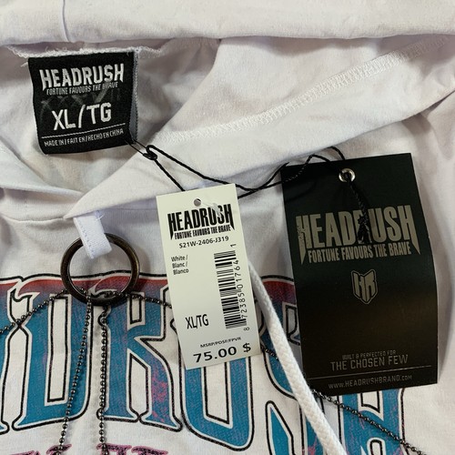 NWT Headrush Cropped Hoodie White Wings Metal Chain Hardware - photo 3