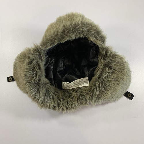 Eddie Bauer Aviator Trapper Hat Black L/XL Faux Fur Trim