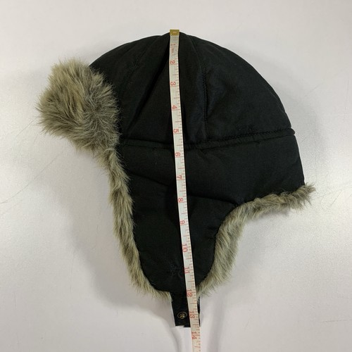 Eddie Bauer Aviator Trapper Hat Black L/XL Faux Fur Trim - photo 3