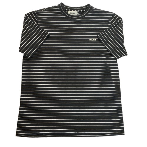 Palace Striped T-shirt Mens XL Crewneck Black White