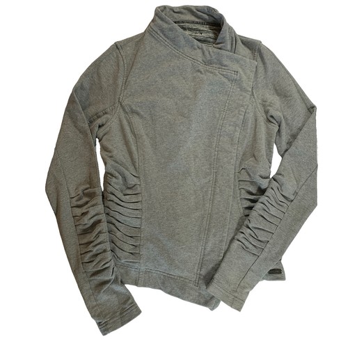 Lululemon Solace Jacket Size 4 Grey Ruched Asymmetrical