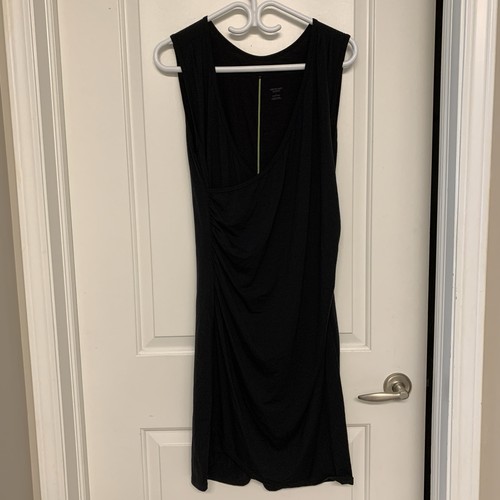 Icebreaker Aria Tank Dress Large Black 100% Merino Wool