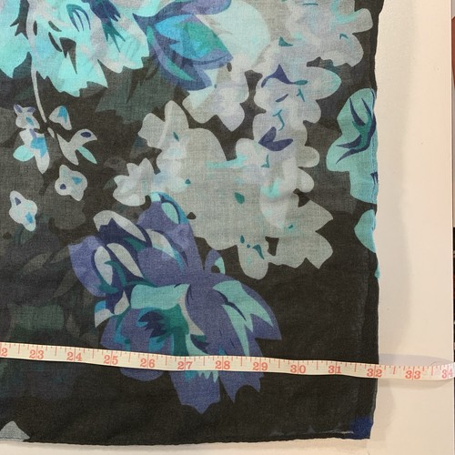 Blue Floral Sheer Black Infinity Scarf - photo 3