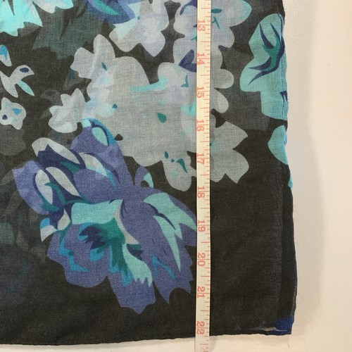 Blue Floral Sheer Black Infinity Scarf - photo 4