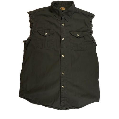 Milwaukee Leather Black Sleeveless Button Up Vest Large