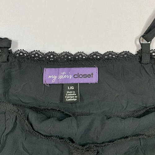My Sisters Closet Black Lace Trim Babydoll Slip Dress - photo 4