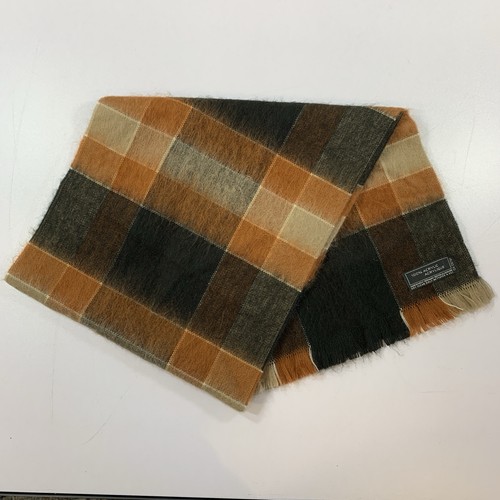 Vintage 80s Fraas Scarf Made In West Germany Fuzzy Brown Black P