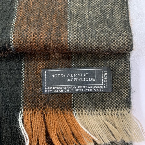 Vintage 80s Fraas Scarf Made In West Germany Fuzzy Brown Black P - photo 2
