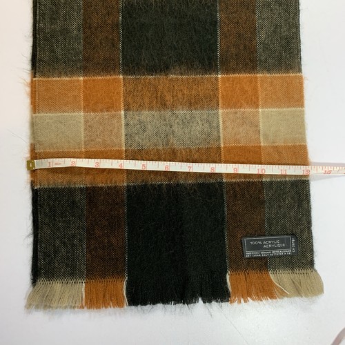 Vintage 80s Fraas Scarf Made In West Germany Fuzzy Brown Black P - photo 4
