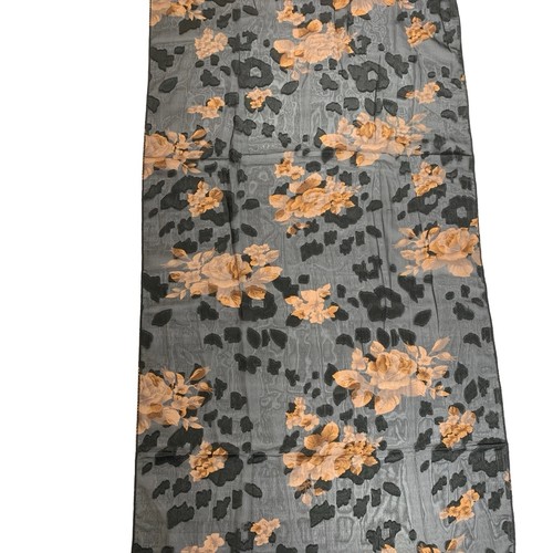 Vintage 90s Silk Scarf Black Floral Rose Made In Italy - photo 4