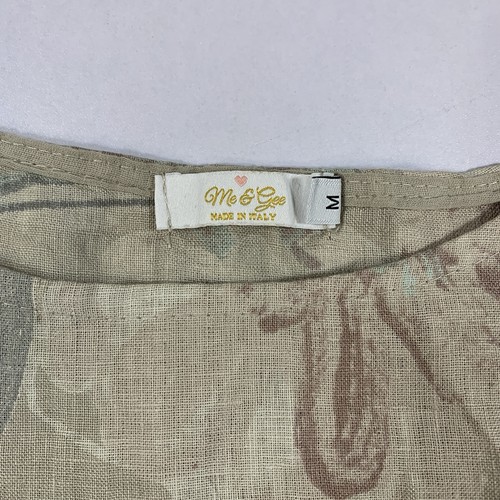 Me & Gee Linen Floral Dress M Shift Tunic Stretchy Waist - photo 3