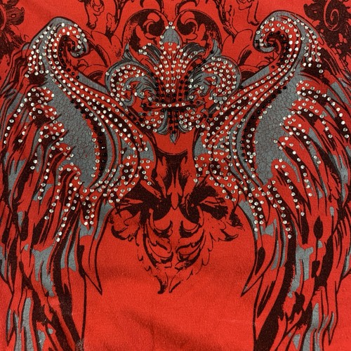 Y2K 3R Streetwear Cut Out Dress Small Red Rhinestones Bodycon - photo 4