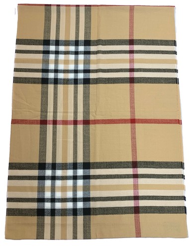 Fraas Plaid Infinity Scarf Made In Germany Tan Black Red