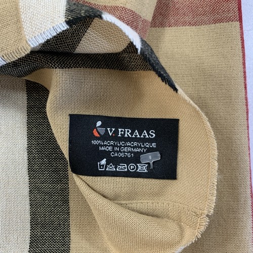 Fraas Plaid Infinity Scarf Made In Germany Tan Black Red - photo 2