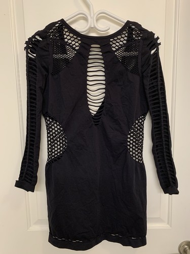 La Senza BODYCON DRESS Size M Sexy Peekaboo LBD Rave Club