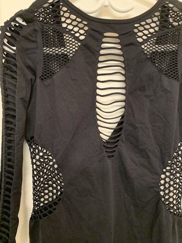 La Senza BODYCON DRESS Size M Sexy Peekaboo LBD Rave Club - photo 2