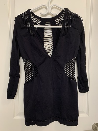 La Senza BODYCON DRESS Size M Sexy Peekaboo LBD Rave Club - photo 3