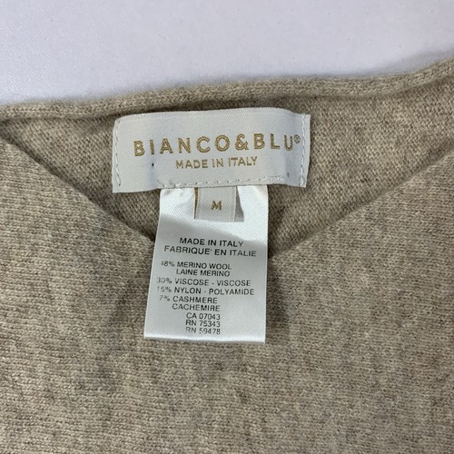 Bianco & Blu Merino Wool Cashmere Sweater M Made In Italy - photo 3