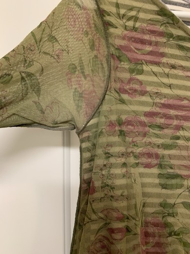 Madison & Lola Mesh Tunic Top Womens Medium Green Floral - photo 3