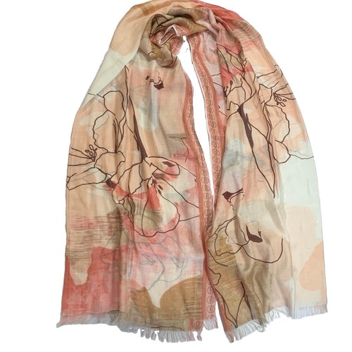 Charlie Paige Floral Watercolour Scarf Sheer Modal Viscose - photo 4