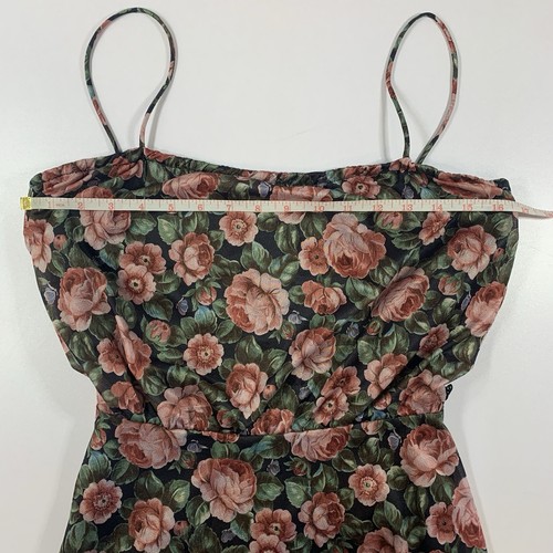 Vintage 70s Midi Dress Small Floral Blouson Ruffle Hem - photo 4