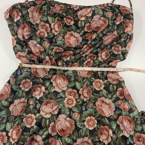 Vintage 70s Midi Dress Small Floral Blouson Ruffle Hem - photo 5