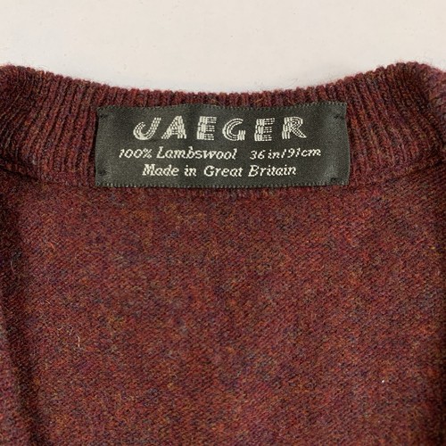 Vintage Jaeger Lambswool Sweater S/M Burgundy Windowpane - photo 3