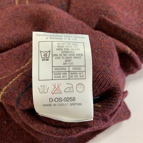 Vintage Jaeger Lambswool Sweater S/M Burgundy Windowpane - photo 5