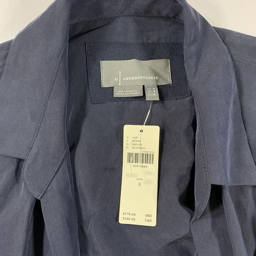 NWT Anthropologie Jumpsuit 4 Blue Cupro Open Back Belted - photo 3