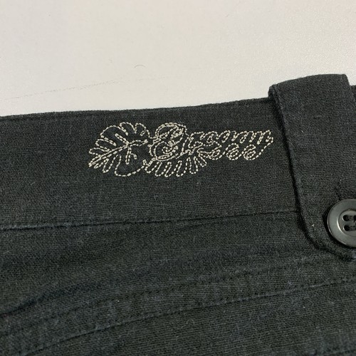 Groggy Black Linen Blend Shorts Size 7 Bubble Pockets Y2K - photo 3