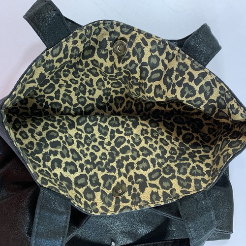 La Senza Bag Bow Sparkly Faux Leather Animal Print Interior NWT - photo 2