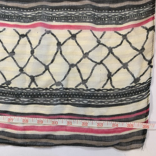Sheer Black Striped Floral Scarf Wrap 36x74" - photo 5