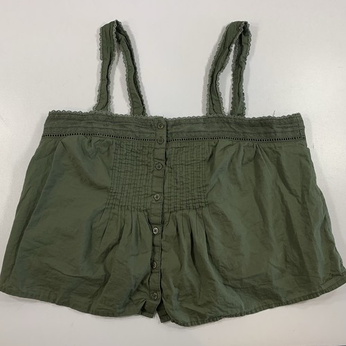 Levi’s Cropped Tank Top Cici Small Green Lace Trim - photo 2
