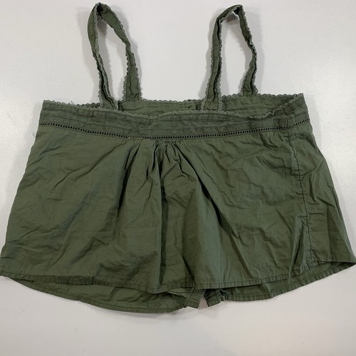 Levi’s Cropped Tank Top Cici Small Green Lace Trim - photo 3