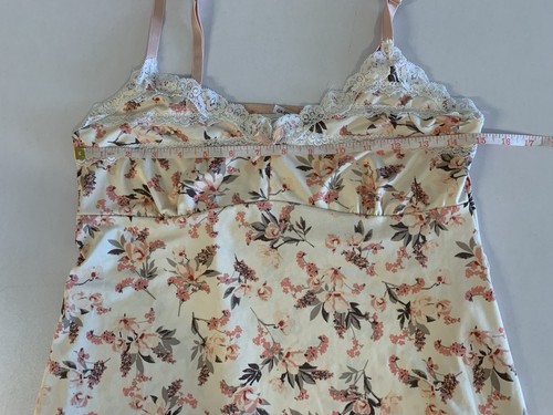 Marilyn Monroe Floral Lace Trim Babydoll Camisole M Pink White - photo 3
