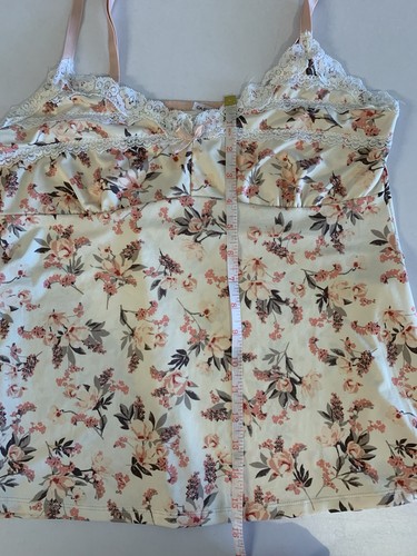 Marilyn Monroe Floral Lace Trim Babydoll Camisole M Pink White - photo 4