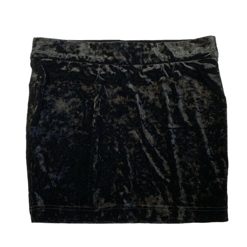 GUESS Crushed Velvet Mini Skirt Medium Black Stretch Velour